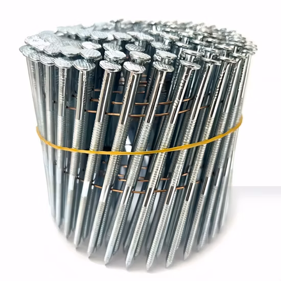 High Quality Yellow Galvanized 15degree Smooth/Twisted//Screw/Spiral Shank Wire Coil Roofing Nail/Coil Nail/Strip Nail/Framing Nail/Pallet Nail for Construction